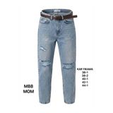 Miss Poem Kadın Mom Fit Yırtık Jean Pantolon, Orta Mavi, 36 Beden
