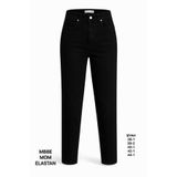 Miss Poem Kadın Siyah Yüksek Bel Mom Fit Jean Pantolon, 36 Beden