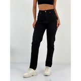 Miss Poem Kadın Yüksek Bel Mom Jean Pantolon - Siyah - Regular Fit - 36