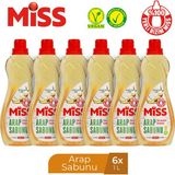 Miss Sıvı Arap Sabunu 1000 ml x 6 Vegan ve Dermatolojik Olarak Test Edilmiş Temizlik Ürünü