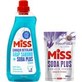 Miss Sıvı Çamaşır Deterjanı Arap Sabunu + Soda Etkili 1.5 Lt Ve Soda Plus 500 Gr 2 Li Set