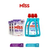 Miss SIVI ÇAMAŞIR DETERJANI ARAP SABUNU VE SODA ETKİLİ 1500MLX3+MİSS SODA LAVANTA 500 GRX3