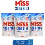 Miss Soda Plus 500 gr x 3 Beyazlar ve Renkliler İçin Sabun Kokulu Çamaşır Deterjanı 100 Yıkama
