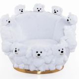 Miss Worble Teddy Bears Kids Pofuduk Beyaz Berjer Koltuk