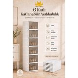 Missclean ( 6 Katlı ) Katlanabilir Ayakkabılık,taşınabilir Çok Amaçlı, Geniş, Katlanabilir Raf Beyaz Renk