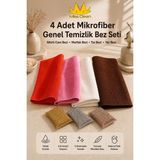 Missclean Mikrofiber Genel Temizlik Bez Seti Sihirli Cam Bezi Mutfak Bezi Toz Bezi Yer Bezi 4'lü