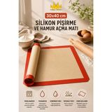 Missclean Miss Clean 30X40 Yıkanabilir Kendinden Yağlı Silikon Pişirme Matı Açık Kahverengi Profesyonel Kalite