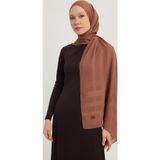 MıssColor Jakarlı Ekose Şifon Şal 70x180cm - Kahve
