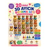 MİSSEHOME 20 Adet (3D) Sevimli Ayıcık Taş Boyama Figür Çocuk Gelişimi Boyama Etkinlik Seti Zoo Stone Painting