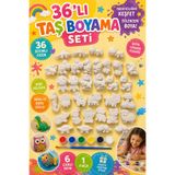 MİSSEHOME 36 Adet (3D) Hayvanlar Alemi Taş Boyama Figür Çocuk Gelişimi Boyama Etkinlik Seti Zoo Stone Painting