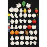 MİSSEHOME 37 Adet (3D) Meyveleri Öğreniyorum Taş Boyama Çocuk Gelişimi Boyama Etkinlik Seti Stone Painting