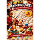 MİSSEHOME 40 Adet (3D) Kaplumbağa Taş Boyama Figür Çocuk Gelişimi Boyama Etkinlik Seti Zoo Stone Painting