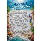 MİSSEHOME 7 Adet (3D) Deniz Canlıları Figürlü Taş Boyama Seti Çocuk Gelişimi Etkinlik Seti Zoo Stone Painting