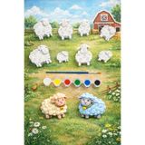 MİSSEHOME 8 Adet (3D) Sevimli Kuzucuk Figürlü Taş Boyama Seti Çocuk Gelişimi Etkinlik Seti Zoo Stone Painting