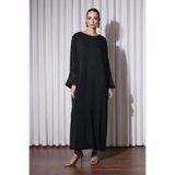 Missemramiss Kadın Sovena Yarasa Kol Tesettür Elbise, Siyah, 42 Beden