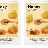 MISSHA Bal Özlü Parlak Görünüm Sunan ve Yoğun Nemlendirici Yaprak Maske (1ad) Airy Fit Sheet Mask Honey 2li paket