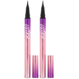 MISSHA Su, Ter ve Yağa Dayanıklı, 48 Saate Kadar Kalıcı Eyeliner Ultra Powerproof Thin Pen Liner (Black) (2 paketi)