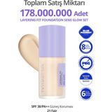 MISSHA Yarı Parlak Bitişli Nemlendirici Fondöten Layering Fit Foundation Semi Glow (NO.21 FAİR)