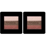 MISSHA Yumuşak Dokulu, Dökülme Yapmayan 3 Renkli Göz Farı Triple Shadow No.20 (Vintage Coin) (2 paketi)
