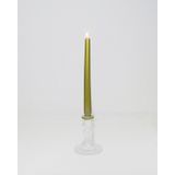 MİSSİ 10 CM GOLD BOYUNLU RÖLYEF KABARTMALI KRİSTAL ŞAMDAN MUMLUK VE MUM SETİ