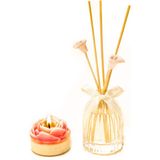 Missi 100 ml Kristal Cam Şişe Ice Flowers Oda Kokusu ve Kokulu El Yapımı Mum Seti - 1 Adet