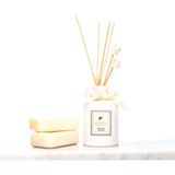 Missi 110 ml Ekru Şişe Bambu Çubuklu Beyaz Sabun Banyo Kokusu