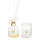 Missi 130 ml Beyaz Cam Şişe White Jasmine Oda Kokusu ve Kokulu Vegan Mum Seti