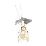 MİSSİ 130 ml Elips Cam Şişe Seramik Çiçek Taşlı Bambu Çubuklu Black Orchid Oda Kokusu