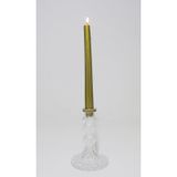 MİSSİ 15 CM GOLD BOYUNLU RÖLYEF KABARTMALI KRİSTAL ŞAMDAN MUMLUK VE MUM SETİ