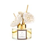 Missi 150 ml Seramik Çiçek Taşlı Bambu Çubuklu Vanilya Sandal Oda Kokusu