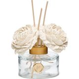 Missi 150 ml Seramik Şakayık Çiçek Taşlı Bambu Çubuklu Oda Kokusu - Amber Vanilya - Şeffaf - adet