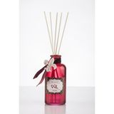 Missi 190 ml Kırmızı Cam Şişe Rose Bambu Çubuklu Oda Kokusu - Gül