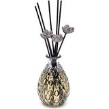 Missi 200 ml Kabartmalı Antrasit Rölyef Cam Şişe Black Vanilya Oda Kokusu