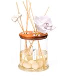 Missi 250 ml Dekorlu Oval Üfleme Cam White Jasmine Oda Kokusu
