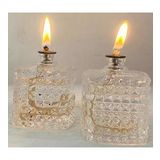 MİSSİ 2Lİ DARK AMBER KOKULU KARE KRİSTAL CAM ŞİŞE KANDİL SETİ ( 2X100 ML)