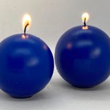 MİSSİ 2Lİ SAKS MAVİSİ TOP MUM SETİ(7 CM-8 CM)