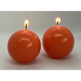 MİSSİ 2Lİ TURUNCU TOP MUM SETİ(7 CM-8 CM)
