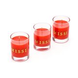 Missi 3lü Spice Orange Kokulu Kırmızı Shot Bardak Vegan Mum Seti - 3 Adet