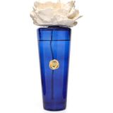 Missi 400 ml Mavi Konik Cam Şişe Seramik Taşlı Vanilya Sandal Oda Kokusu - Option-1