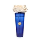 MİSSİ 400 ml Mavi Konik Cam Şişe Seramik Taşlı Vanilya Sandal Oda Kokusu