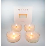 MİSSİ 4LÜ BEYAZ YASEMİN KOKULU BİTKİSEL TEALIGHT MUM SETİ