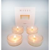 MİSSİ 4LÜ YASEMİN SANDAL KOKULU BİTKİSEL TEALIGHT MUM SETİ
