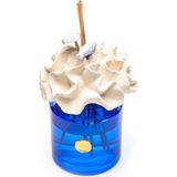 MİSSİ 500 ml Mavi Cam Şişe Mercan Seramik Taşlı Bambu Çubuklu Aqua Mediterian Oda Kokusu
