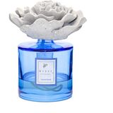 Missi 500 ml Mavi Silindir Şişe Gri Çiçek Taşlı Sandal Wood Oda Kokusu - Sandal Ağacı