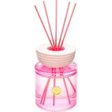 MİSSİ 500 ml Pembe Cam Şişe Bambu Çubuklu Iris Pudra Oda Kokusu
