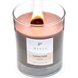 Missi Ahşap Fitilli Black Orchid Kokulu Gri Çıtırtılı Vegan Mum (Crackling) - 1 Adet
