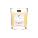 Missi Ahşap Fitilli Oud Vanilya Kokulu Ekru Çıtırtılı Vegan Mum (Crackling) - Option-1