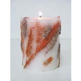 MİSSİ EL YAPIMI DOĞAL BİTKİLİ TURUNCU-KAHVE MUM (9x7 CM)