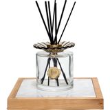 Missi Flora Wawe Yuvarlak Cam 500 ml Çubuklu Oda Kokusu - Amber Vanilya - Şeffaf - 1