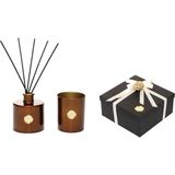 Missi Kahverengi Golden Glow 200 ml Dark Amber Oda Kokusu ve Mumluk Hatıra Seti (Dekoratif Sıvama Kutulu) - 1 Adet